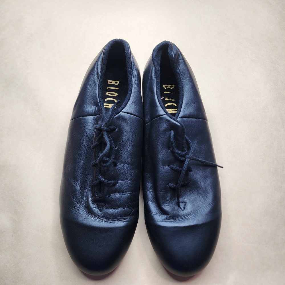 Bloch‎ Black Leather Lace Up Tap Dance Shoes Women's Size 8M Theater Ballet
